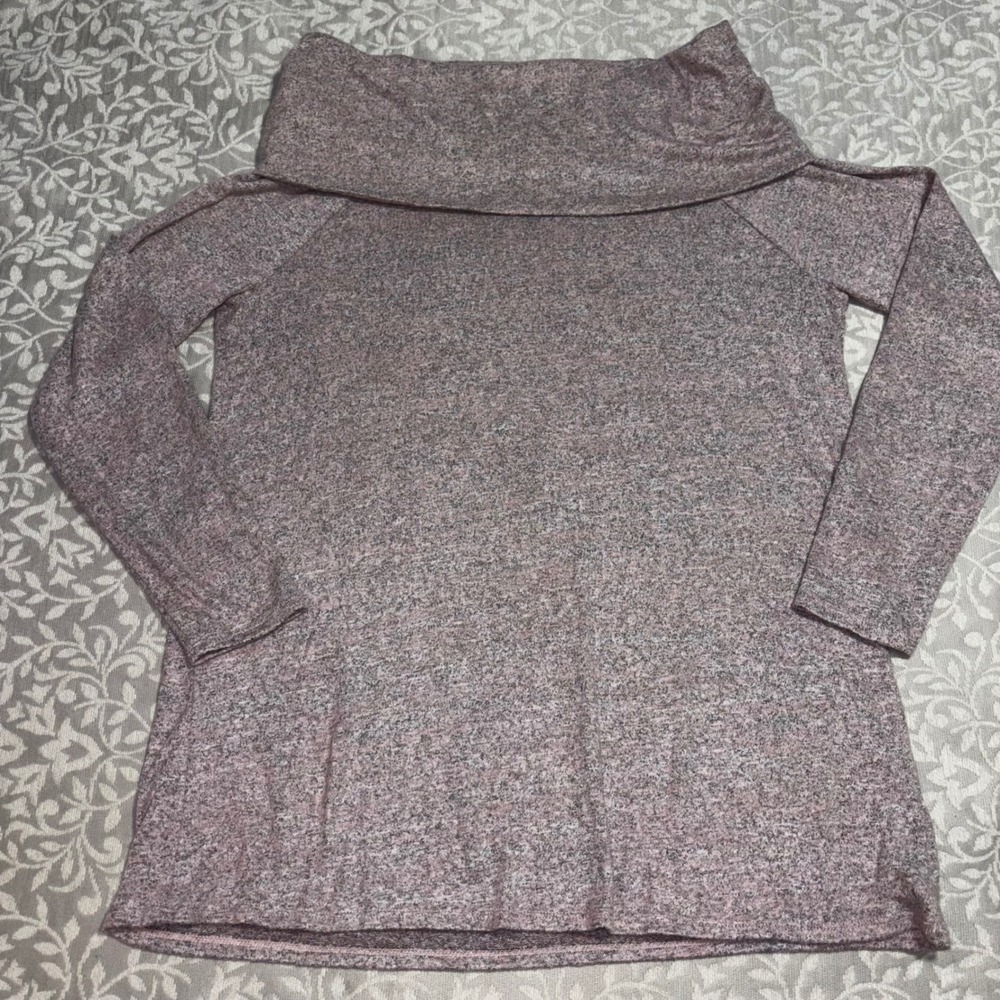 A.N.A Oversized Cowl‎ Neck Pullover Purple Mauve Marled Knit (D23-HP)